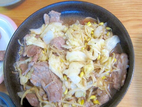 豆もやしとカルビ焼き